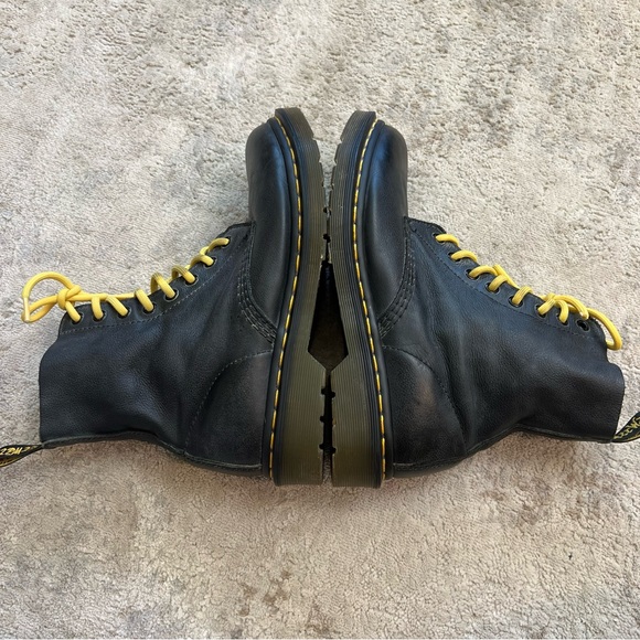 Dr. Martens Black Lace Up Boots with Yellow Laces - Picture 5 of 9